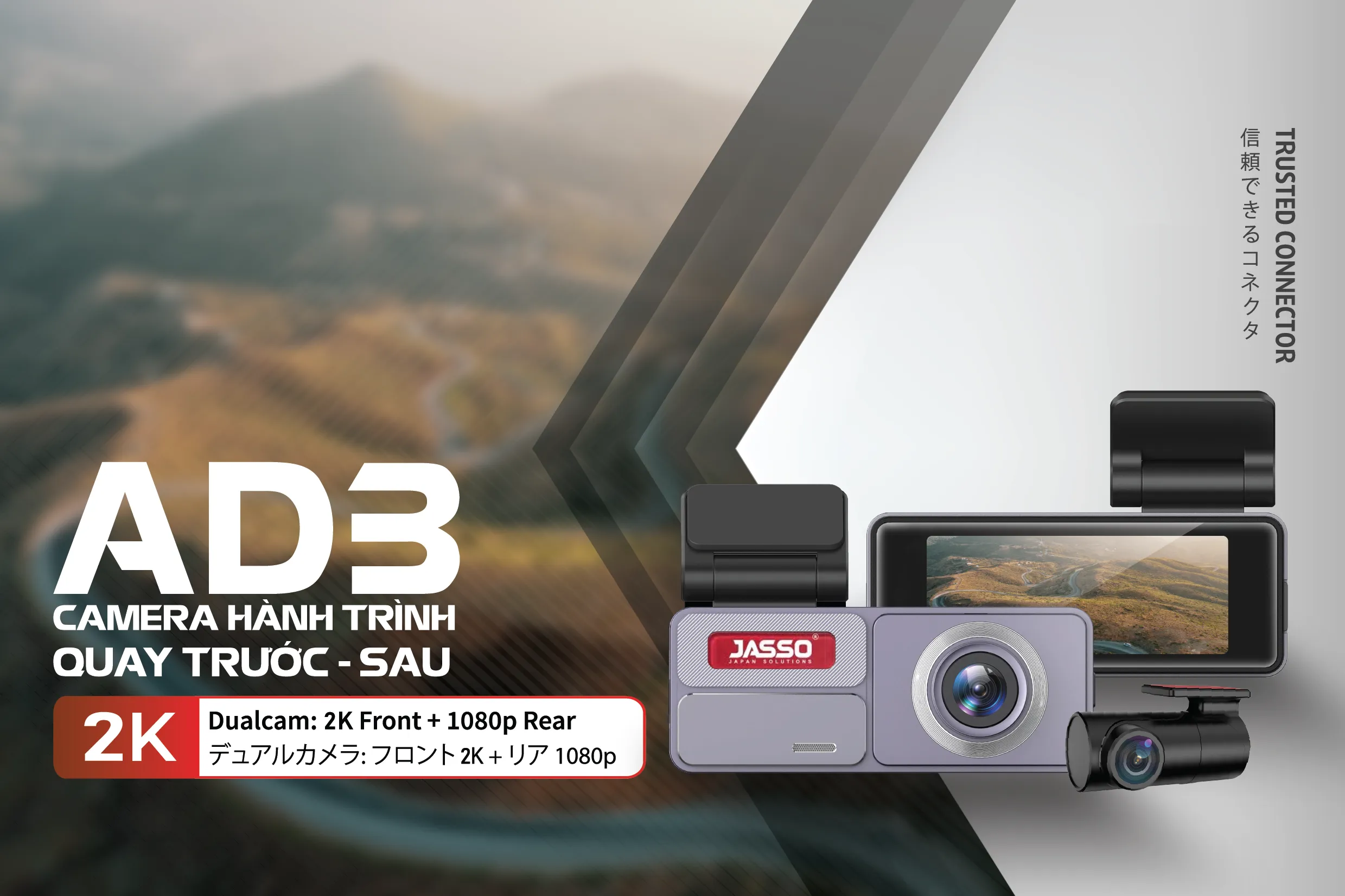 CAMERA HÀNH TRÌNH QUAY TRƯỚC - SAU JAS-AD3
